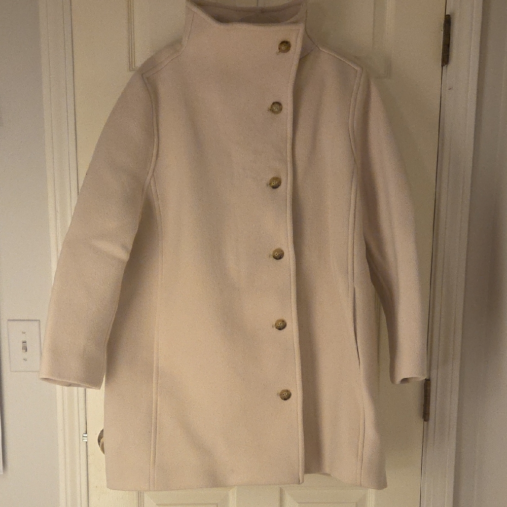 J.Crew Women's Wool Tailored Funnel Neck Mid-length Coat